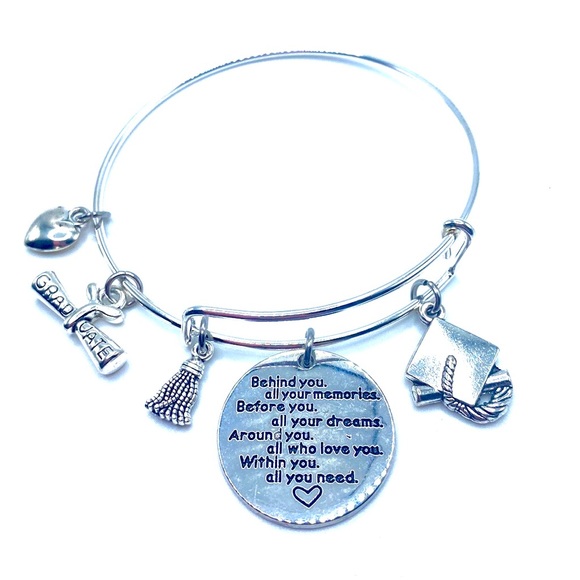 Graduation Charm Bracelet Behind You All Your Memories - Picture 1 of 6